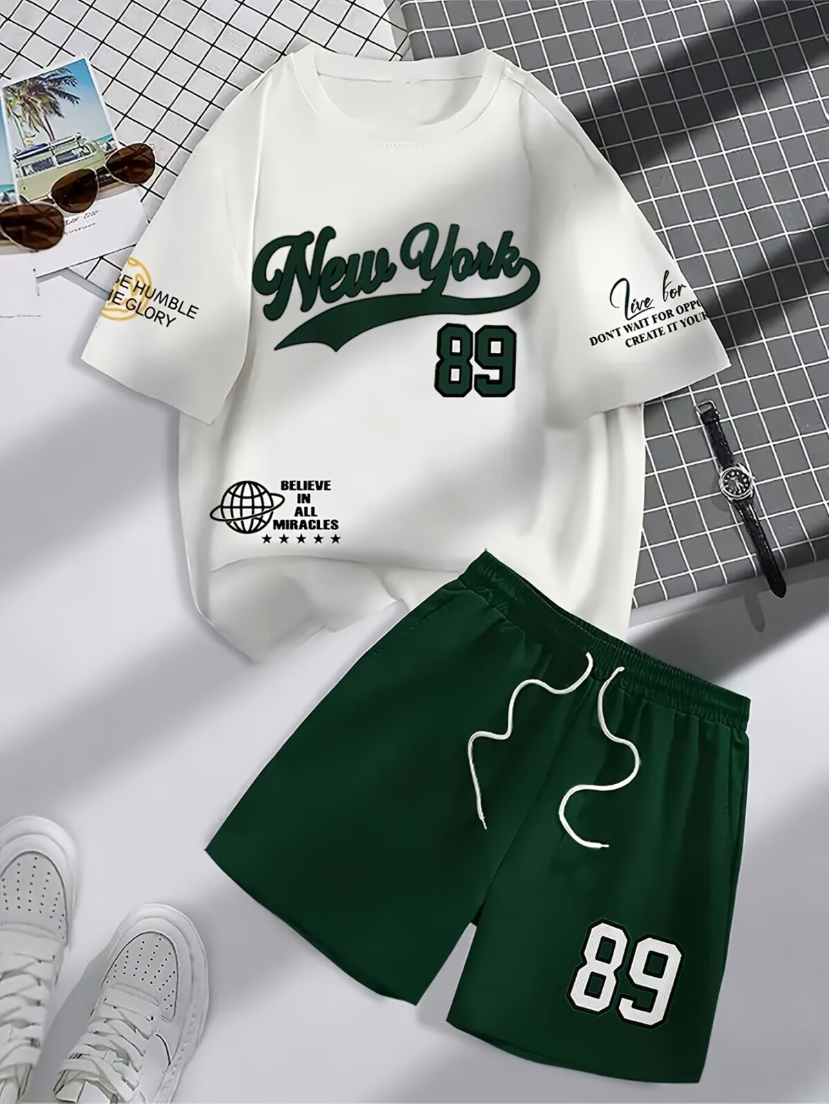 Stylish Newness Urban Explorer Mens Casual Set perfect for summer adventures Model showcasing the comfortable and fashionable two piece outfit
