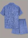 Effortless Chic Mens Summer Set in breathable polyester perfect for warm weather Model showcasing the stylish two piece outfit