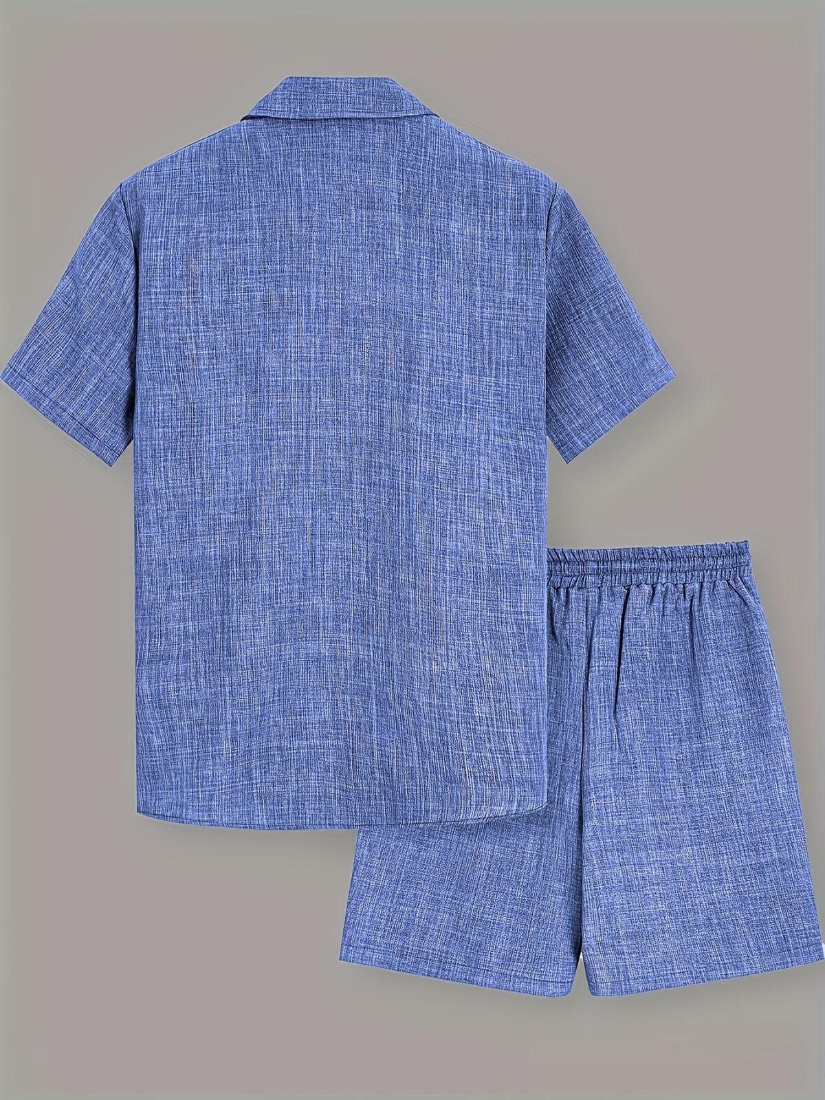 Effortless Chic Mens Summer Set in breathable polyester perfect for warm weather Model showcasing the stylish two piece outfit