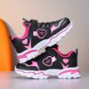 Newness Starlight Glow Running Shoes Trendy black and pink luminous running shoes showcasing comfort and style
