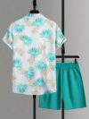 Relax and soak up the sun in the Newness Riviera Escape Tropical Print Set This lightweight polyester two piece set features a vibrant tropical print perfect for a summer getaway or a day at the beach