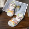 Rainbow Ribbon Girls Summer Sandals by Newness Stylish and comfy sandals perfect for summer play