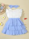 Adorable toddler girl in a vibrant Summer Bloom dress perfect for summer adventures The dress features a playful floral print and comfortable breathable fabric