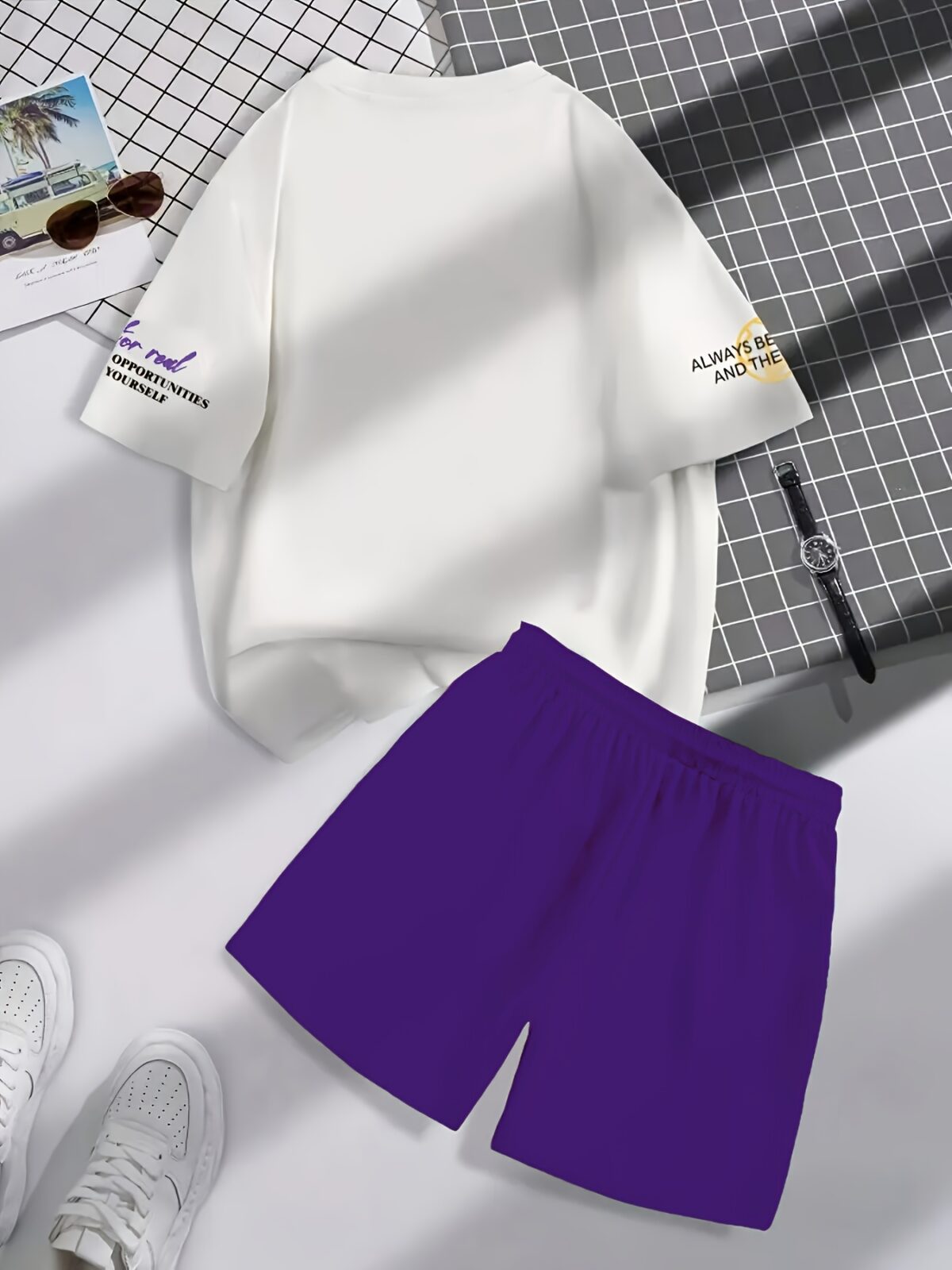 Stylish Newness Urban Explorer Mens Casual Set perfect for summer adventures Model showcasing the comfortable and fashionable two piece outfit