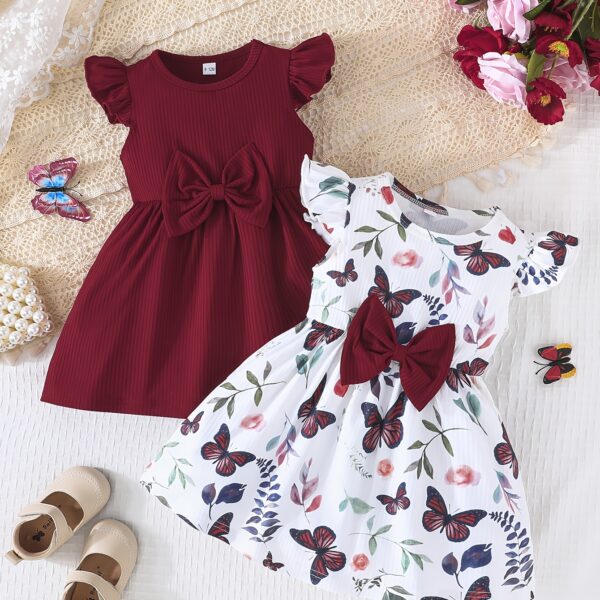 Adorable Summer Bloom Baby Girl Dress Set A charming two piece outfit in soft summery colors perfect for warm weather