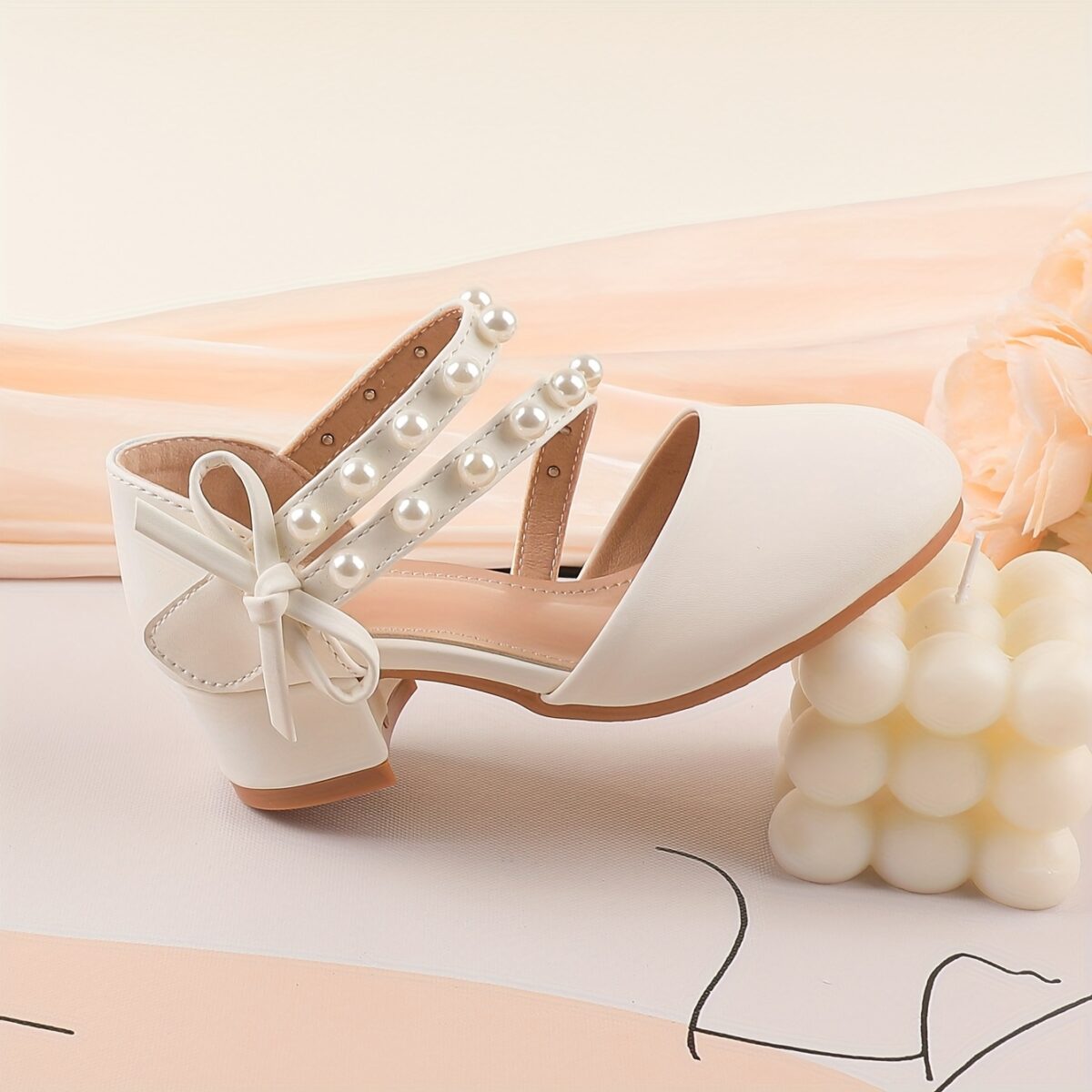 Enchanted Garden Pearl Girl Shoes by Newness Elegant girls shoes adorned with pearls perfect for any occasion
