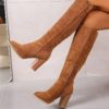 Newness Effortless Chic Knee High Boots Elevate your style with these versatile boots perfect for any season Shown in a close up showcasing the sleek design and rich material