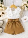 Adorable Summer Bloom Floral Girls Set perfect for outdoor play Featuring a pretty floral print this two piece set includes a comfortable top and shorts