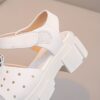 Adorable white princess sandals for girls perfect for summer Features stylish design and comfortable fit