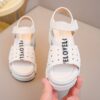 Adorable white princess sandals for girls perfect for summer Features stylish design and comfortable fit