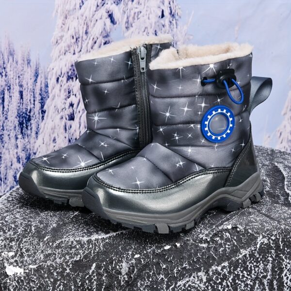 Stylish and warm Arctic Explorer Kids Snow Boots by Newness, perfect for winter adventures. Kids snow boots in action, showcasing their waterproof and insulated design.