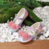 Adorable rainbow sparkly Mary Jane flats for girls perfect for adding a touch of sparkle to any outfit Comfortable and stylish kids shoes from Newness
