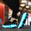 Kids Galaxy Glow Roller Skates from Newness featuring LED lights geometric designs and comfortable design