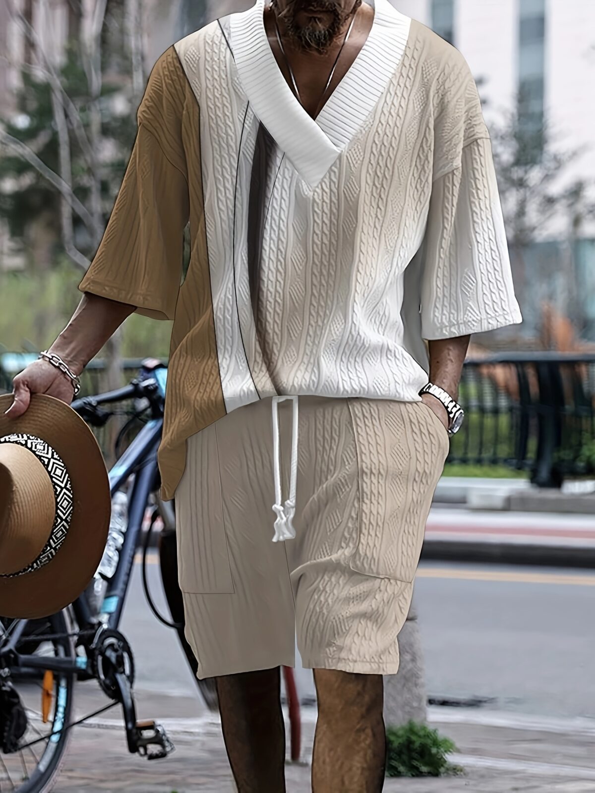 Newness Effortless Knit Summer Set A luxurious knit two piece set perfect for summer Model wears a relaxed fit knit top and matching skirt in a soft summery color