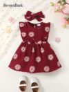 Adorable BrownBark daisy dress set perfect for summer This cute and stylish outfit features a charming daisy print and is ideal for warm weather