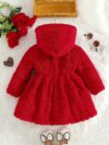 Baby girl wearing an adorable red heart patterned dress Perfect for Fall and Winter