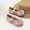 Adorable rainbow sparkly Mary Jane flats for girls perfect for adding a touch of sparkle to any outfit Comfortable and stylish kids shoes from Newness
