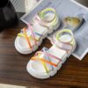 Rainbow Ribbon Girls Summer Sandals by Newness Stylish and comfy sandals perfect for summer play