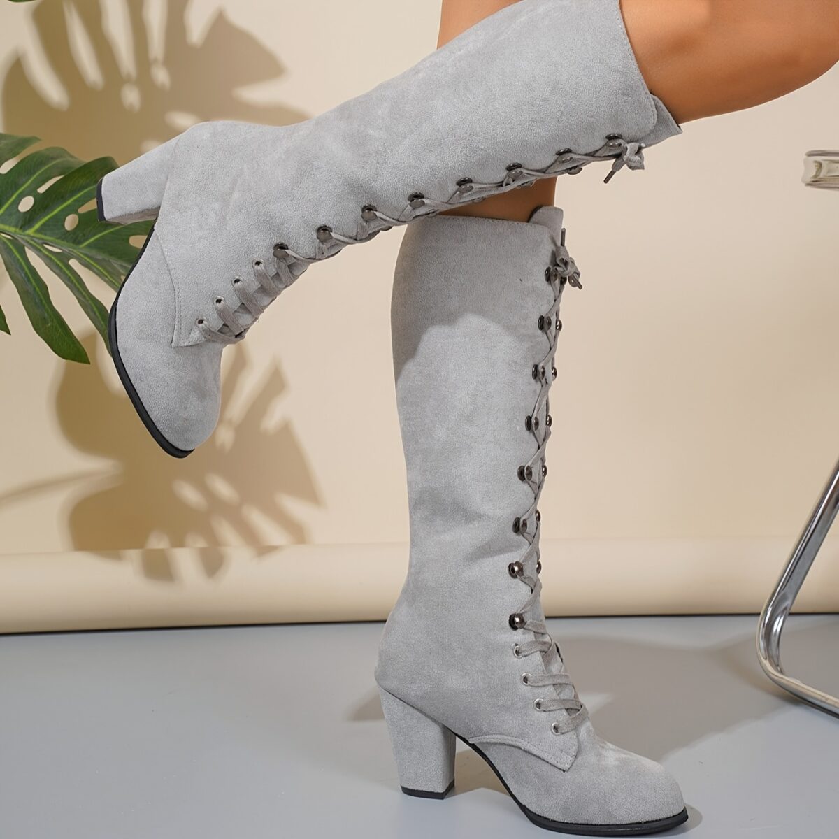 Newness Lace Up Gray High Heels Modern elegance personified Stunning gray high heels with lace up detail Shop the latest collection now