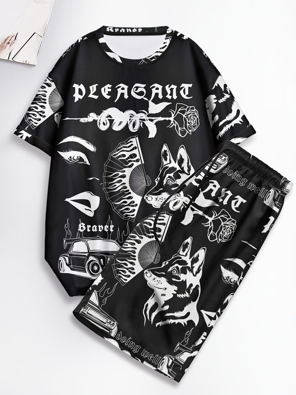 Newness Urban Edge Mens Graphic Tee Set Two stylish and comfortable graphic tees perfect for summer Casual and effortlessly cool
