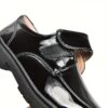Polished black leather boys school shoes The Scholar by Newness showcasing premium quality and sophisticated style