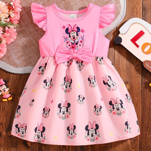 Minnie Mouse summer dress in a vibrant floral print perfect for sunny days