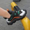 Newness Velocity Stripe Boys Running Shoes Lightweight breathable running shoes perfect for school and play Image shows stylish blue and white striped shoes
