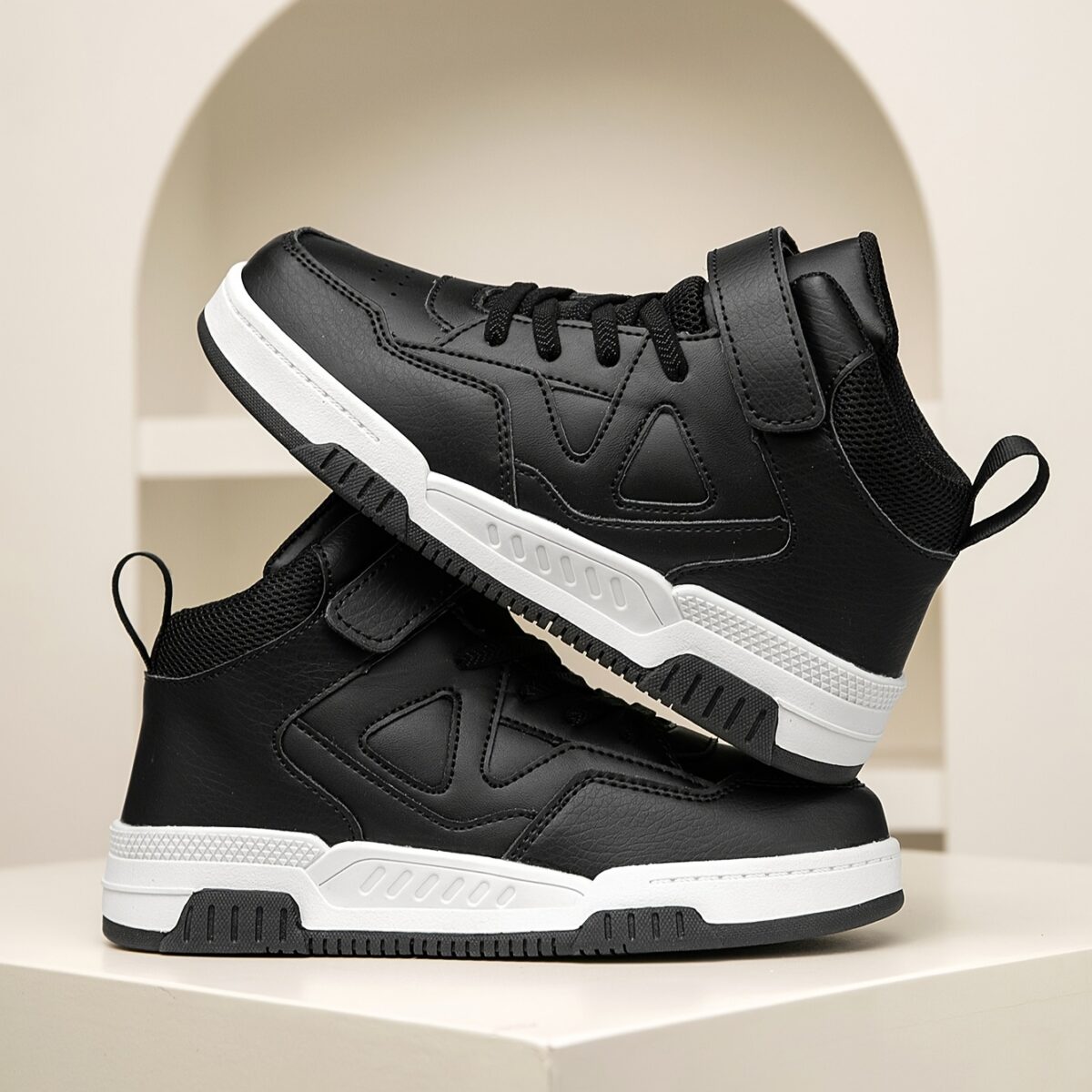Stylish and durable color block high top sneakers for kids perfect for active play Showcasing vibrant color blocking and sturdy construction