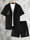 Newness Dubai Dreams Mens Summer Outfit A stylish two piece polyester set perfect for staying cool and comfortable all summer long