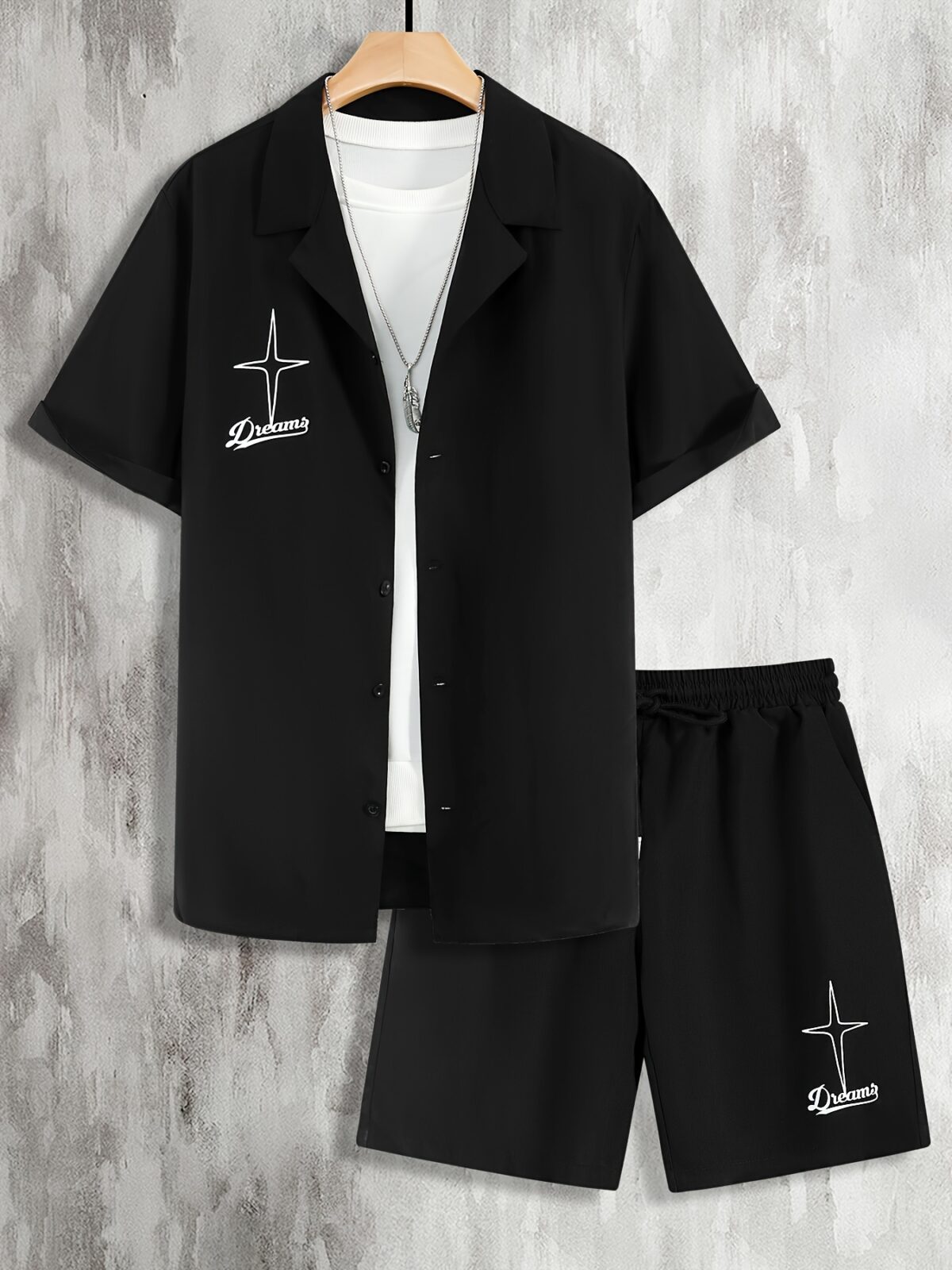 Newness Dubai Dreams Mens Summer Outfit A stylish two piece polyester set perfect for staying cool and comfortable all summer long