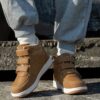 Stylish and comfortable Newness Urban Explorer Kids High Tops in grey perfect for fall and winter Durable high top design with a modern aesthetic