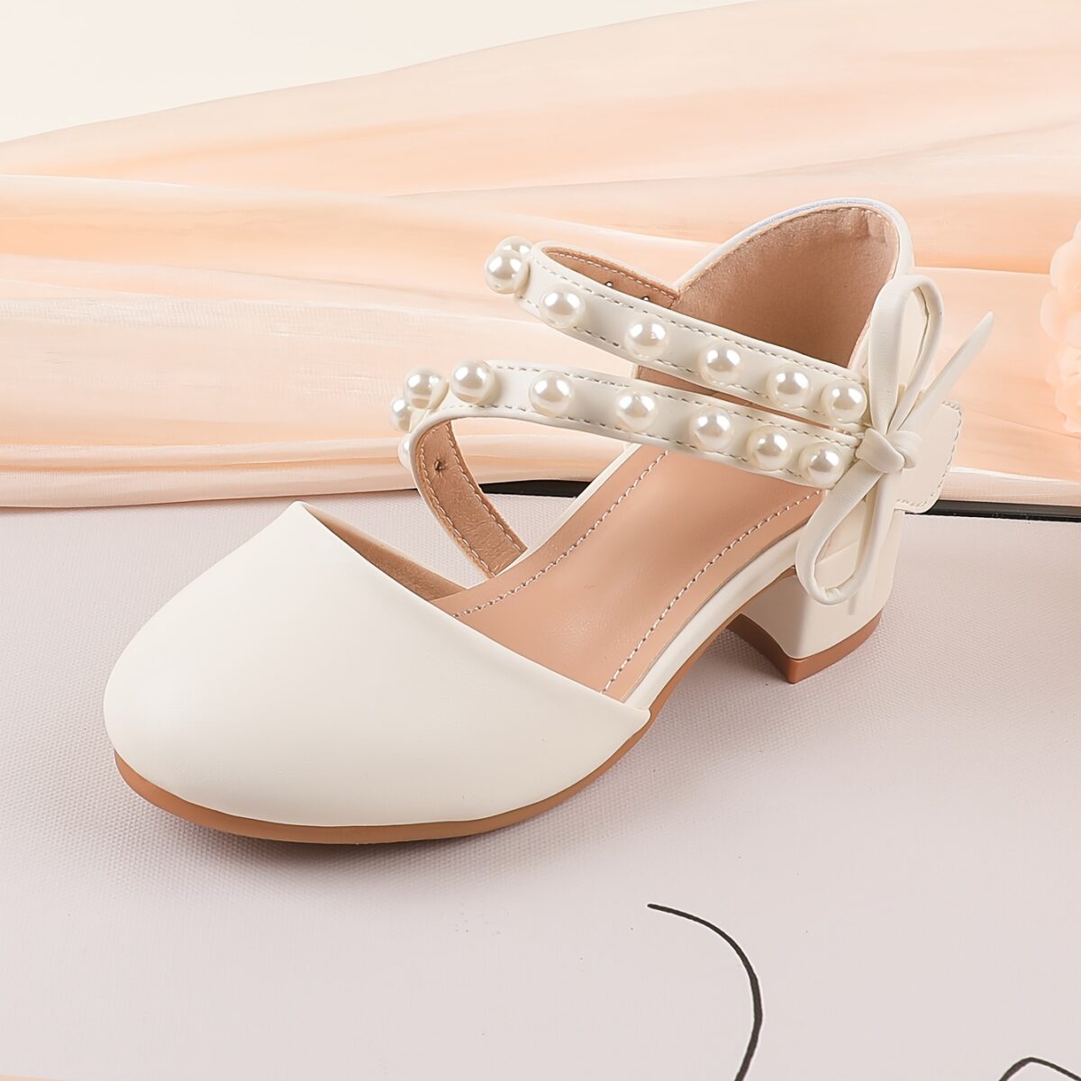 Enchanted Garden Pearl Girl Shoes by Newness Elegant girls shoes adorned with pearls perfect for any occasion