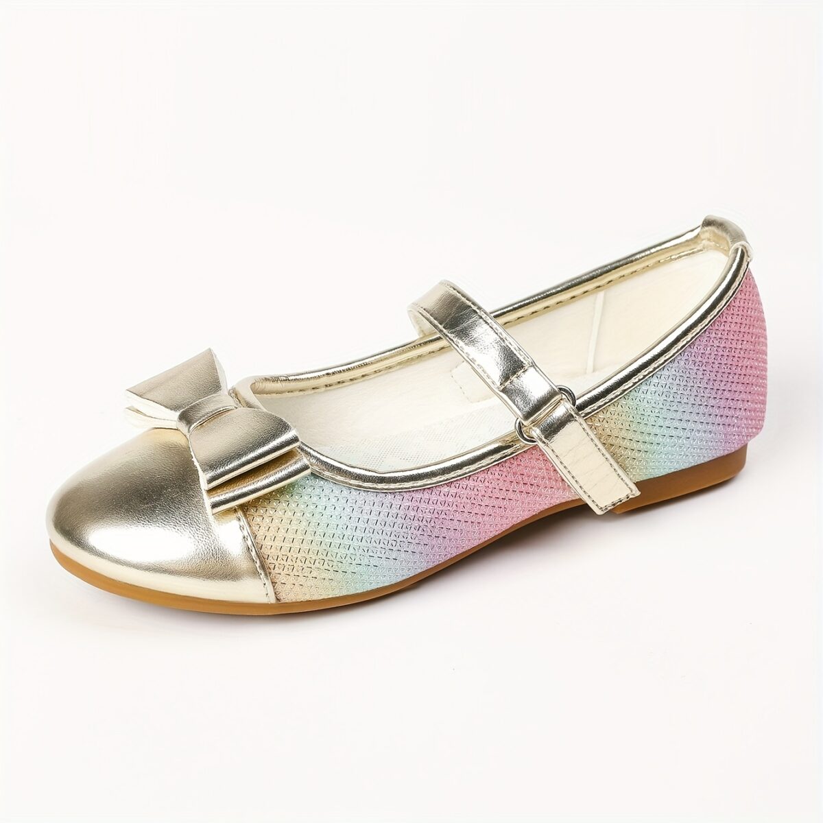Newness Champagne Bow Mary Jane Flats Elegant champagne colored flats with a delicate bow perfect for girls Comfortable and stylish for any occasion