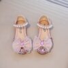 Close up of Newnesss Enchanted Garden Rhinestone Princess Shoes showcasing sparkling rhinestones and delicate design Perfect for a young girl