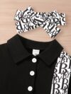 Adorable little girl wearing a stylish and comfy Newness summer letter print dress perfect for a playdate