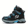Stylish and durable FANGFIUP Kids Winter Boots perfect for snowy adventures These boots are shown in action with a child playing in the snow