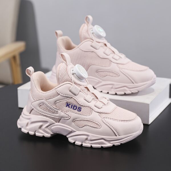 Adorable pink sneakers for kids designed by Newness Lightweight breathable and non slip for playful steps