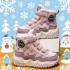 Kids stylish plaid snow boots from Newness warm waterproof and comfortable winter footwear