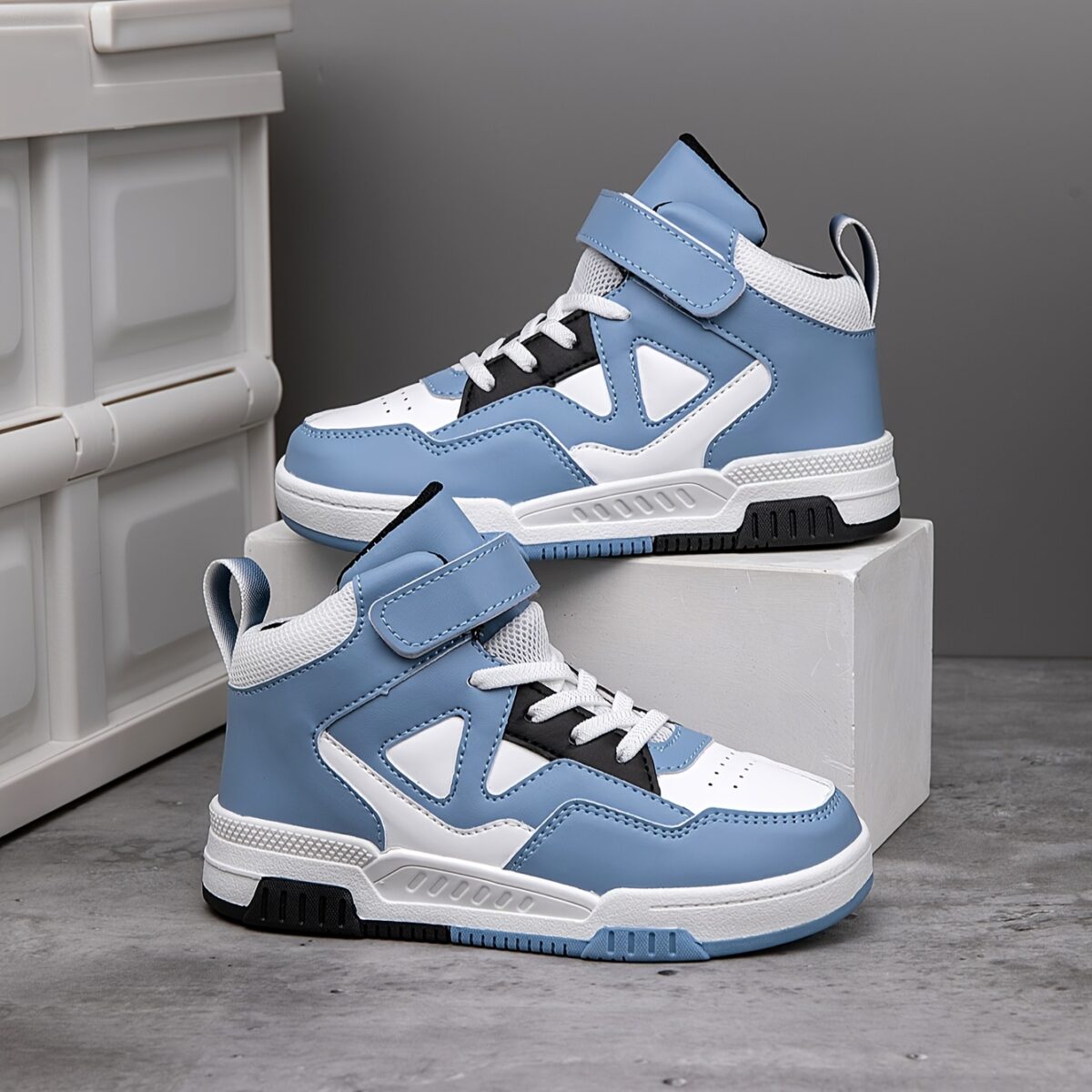 Stylish Retro Pixel Geometric Sneakers for kids by Newness These sneakers feature a vibrant geometric pixel design
