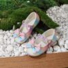 Adorable rainbow sparkly Mary Jane flats for girls perfect for adding a touch of sparkle to any outfit Comfortable and stylish kids shoes from Newness