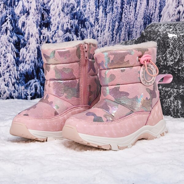 Stylish and warm Arctic Explorer Kids Snow Boots by Newness perfect for winter adventures Kids snow boots in action showcasing their waterproof and insulated design