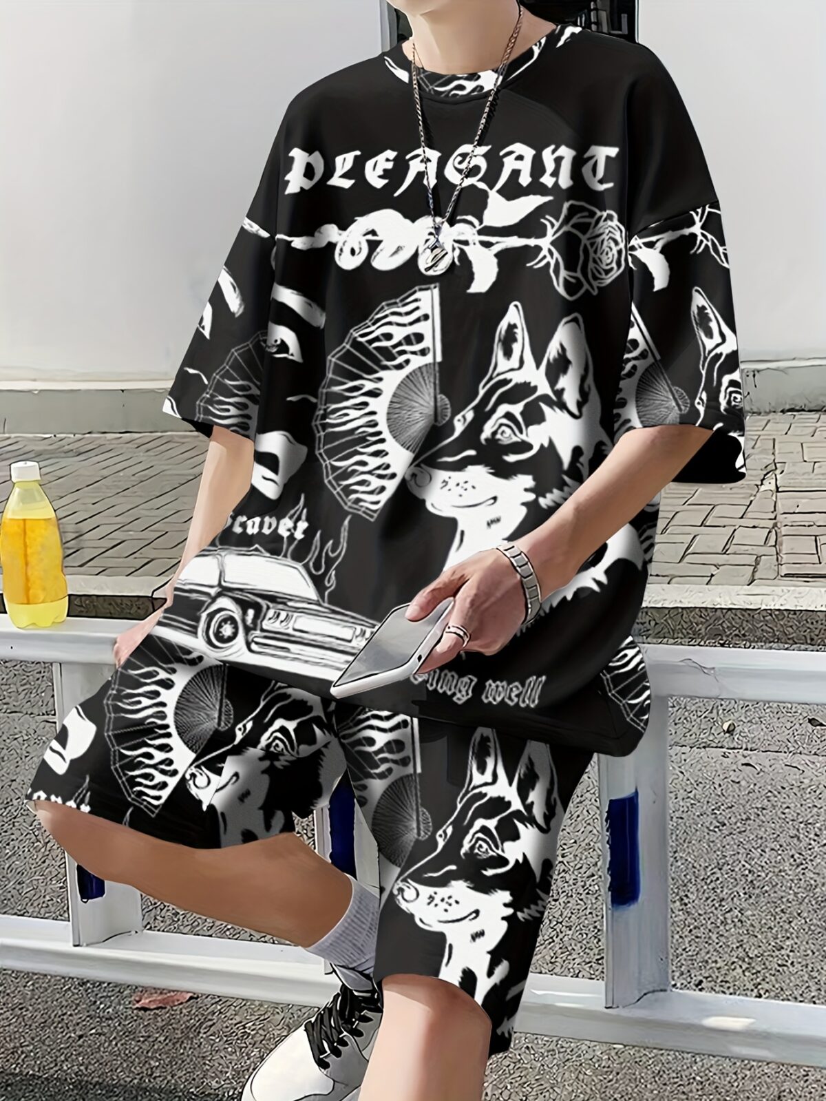 Newness Urban Edge Mens Graphic Tee Set Two stylish and comfortable graphic tees perfect for summer Casual and effortlessly cool