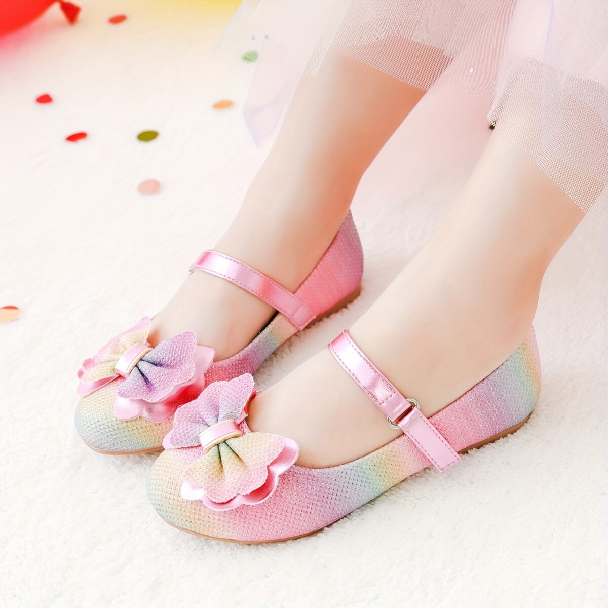 Adorable girls Rainbow Sparkle Mary Janes by Newness Perfect for parties and playtime
