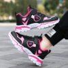 Newness Starlight Glow Running Shoes Trendy black and pink luminous running shoes showcasing comfort and style