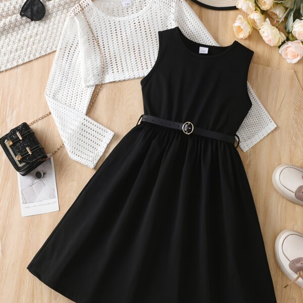 Adorable girls summer dress set from Newness featuring a stylish top and skirt perfect for warm weather