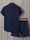 Newness Riviera Breeze Mens Summer Set A stylish two piece outfit in breathable polyester perfect for summer Model showcases the modern fit and comfort