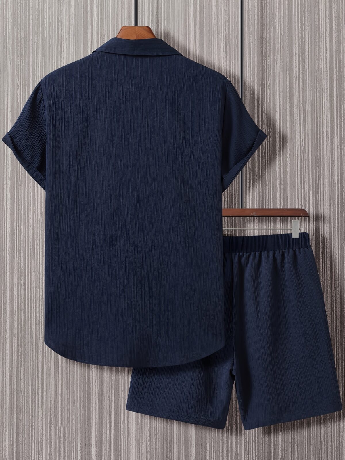 Newness Riviera Breeze Mens Summer Set A stylish two piece outfit in breathable polyester perfect for summer Model showcases the modern fit and comfort