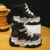 Kids stylish plaid snow boots from Newness warm waterproof and comfortable winter footwear
