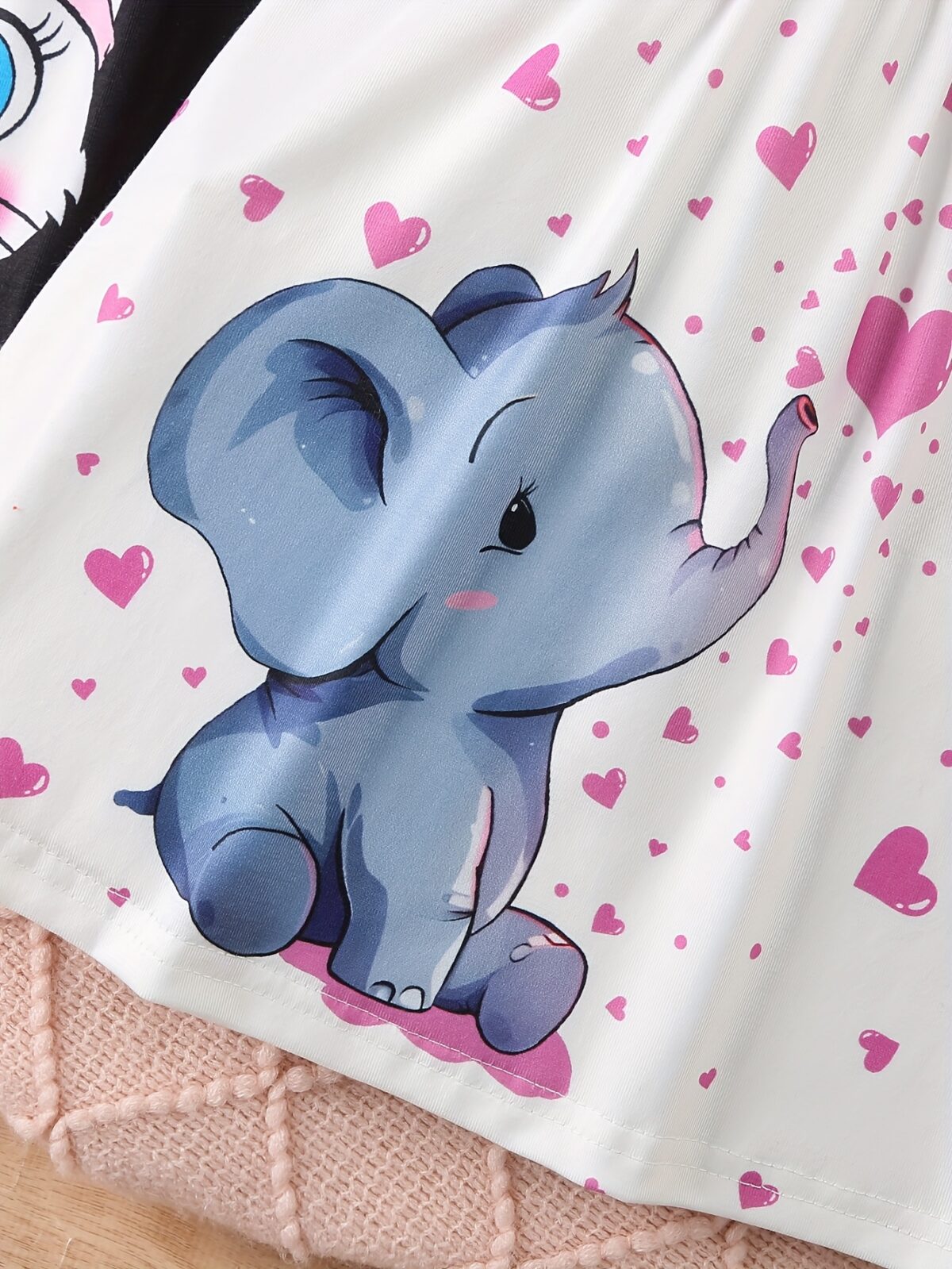 Adorable summer baby girl dress in a delightful heart and animal print Perfect for sunny days and special occasions