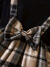 Adorable baby girl wearing a darling plaid skirt set and beret Perfect spring or fall outfit